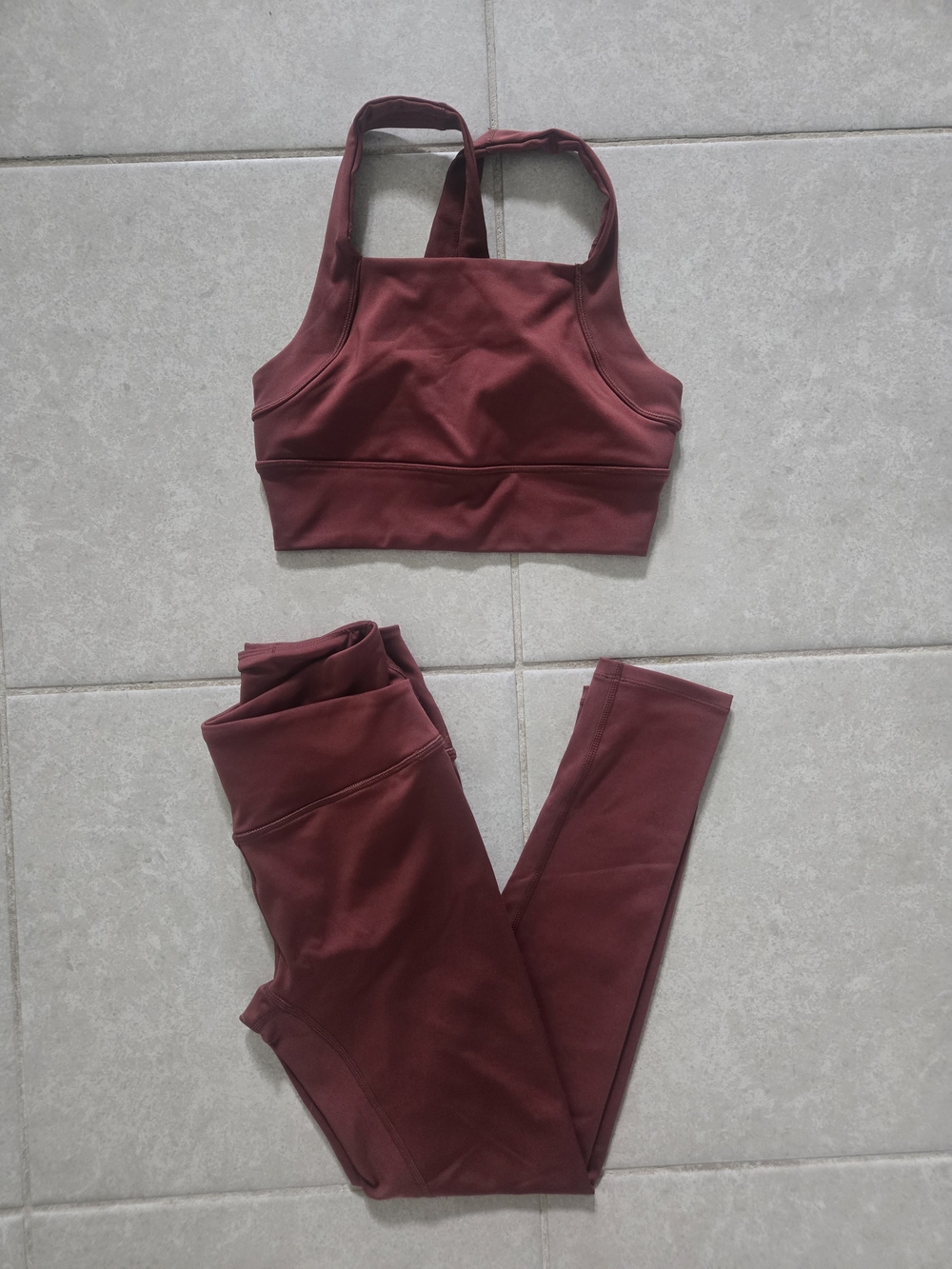 FP Movement by Free People Burgundy High-Rise Leggings & Cropped Sports Bra